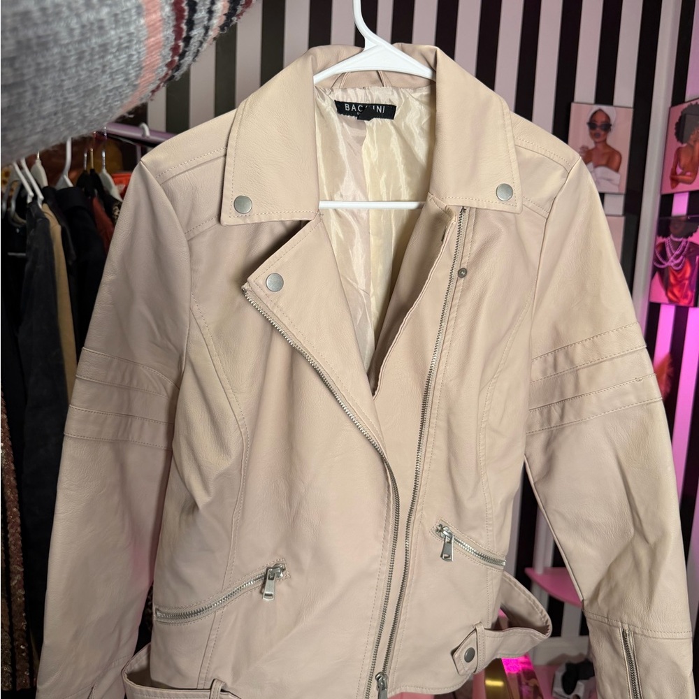 Tan leather jacket